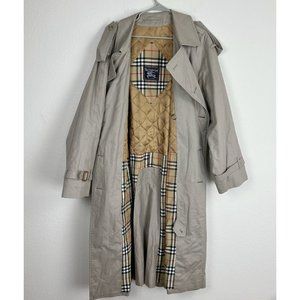 Vintage Burberry’s London Trench Coat Nova Check Lining Men's Size 42L